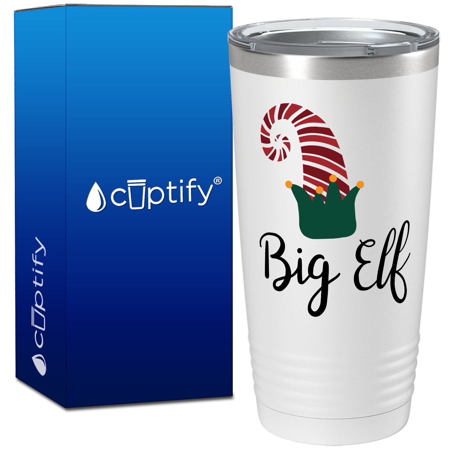 Big Elf Christmas Hat on White Holiday 20oz Tumbler