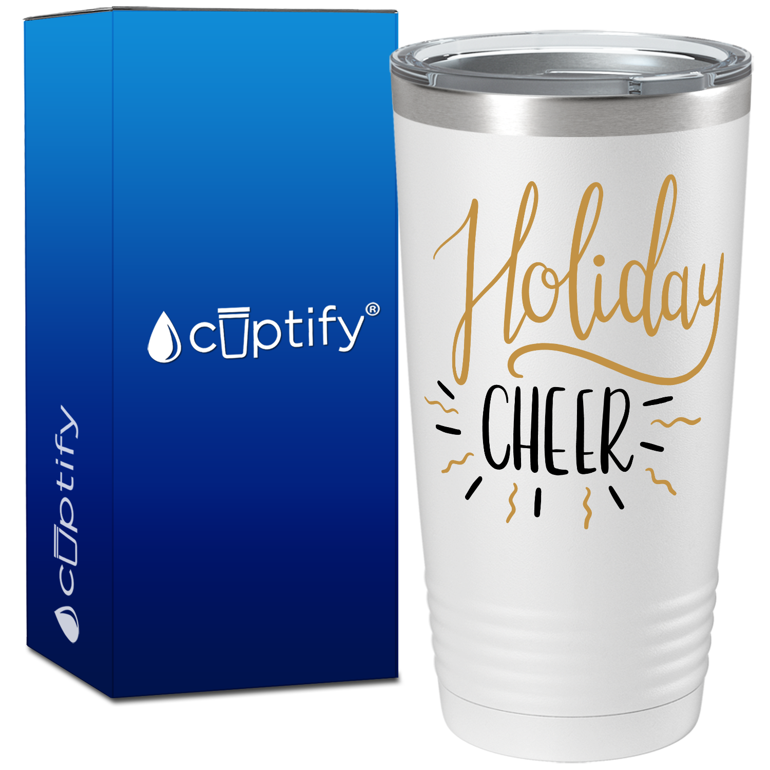 Holiday Cheer on White Christmas 20oz Tumbler