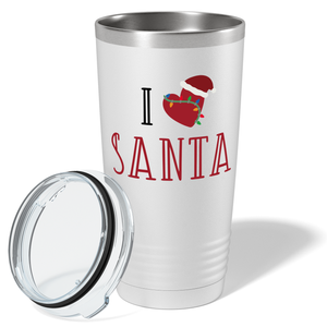 I Heart Santa on White Christmas 20oz Tumbler