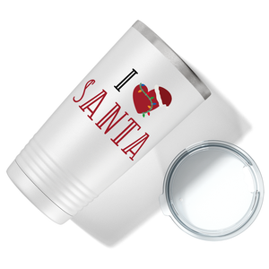 I Heart Santa on White Christmas 20oz Tumbler