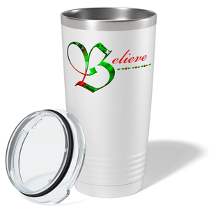 Holiday Believe on White Christmas 20oz Tumbler