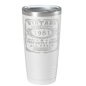 1981 Vintage Perfectly Aged 40th on Stainless Steel Tumbler