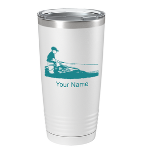 Little Boy Fishing on Stainless Steel Fishing Tumbler