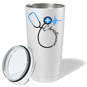 Doctors Stethoscope Blue Cross on White 20oz Tumbler