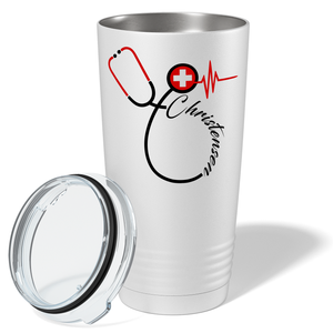 Doctors Stethoscope Red Cross on White 20oz Tumbler