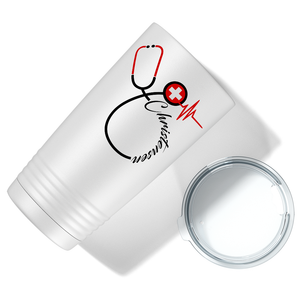 Doctors Stethoscope Red Cross on White 20oz Tumbler