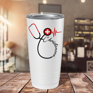 Doctors Stethoscope Red Cross on White 20oz Tumbler