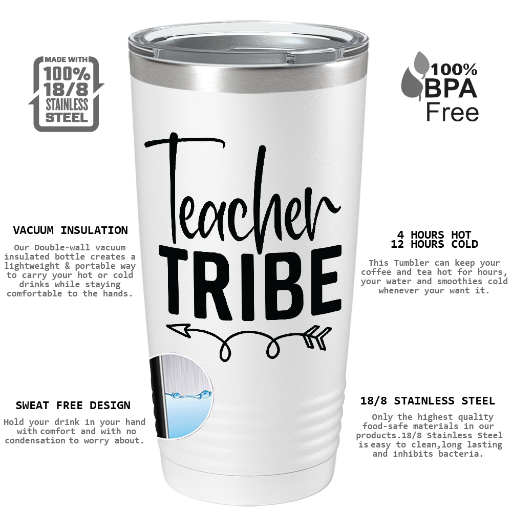 Teacher Tribe on White 20oz Tumbler