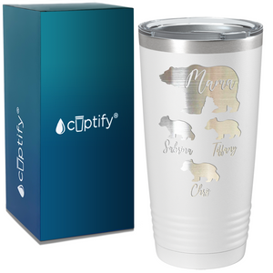 Mama Bear with Three Cubs on Mom 20oz Tumbler