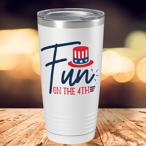 Fun on the 4th on White 20 oz Stainless Steel Tumbler