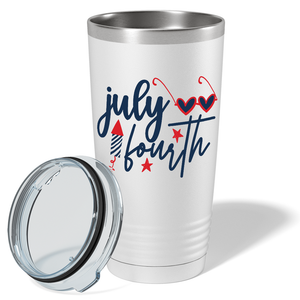 July Fourth on White 20 oz Stainless Steel Tumbler