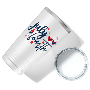 July Fourth on White 20 oz Stainless Steel Tumbler