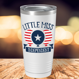 Little Miss Independent on White 20 oz Stainless Steel Tumbler