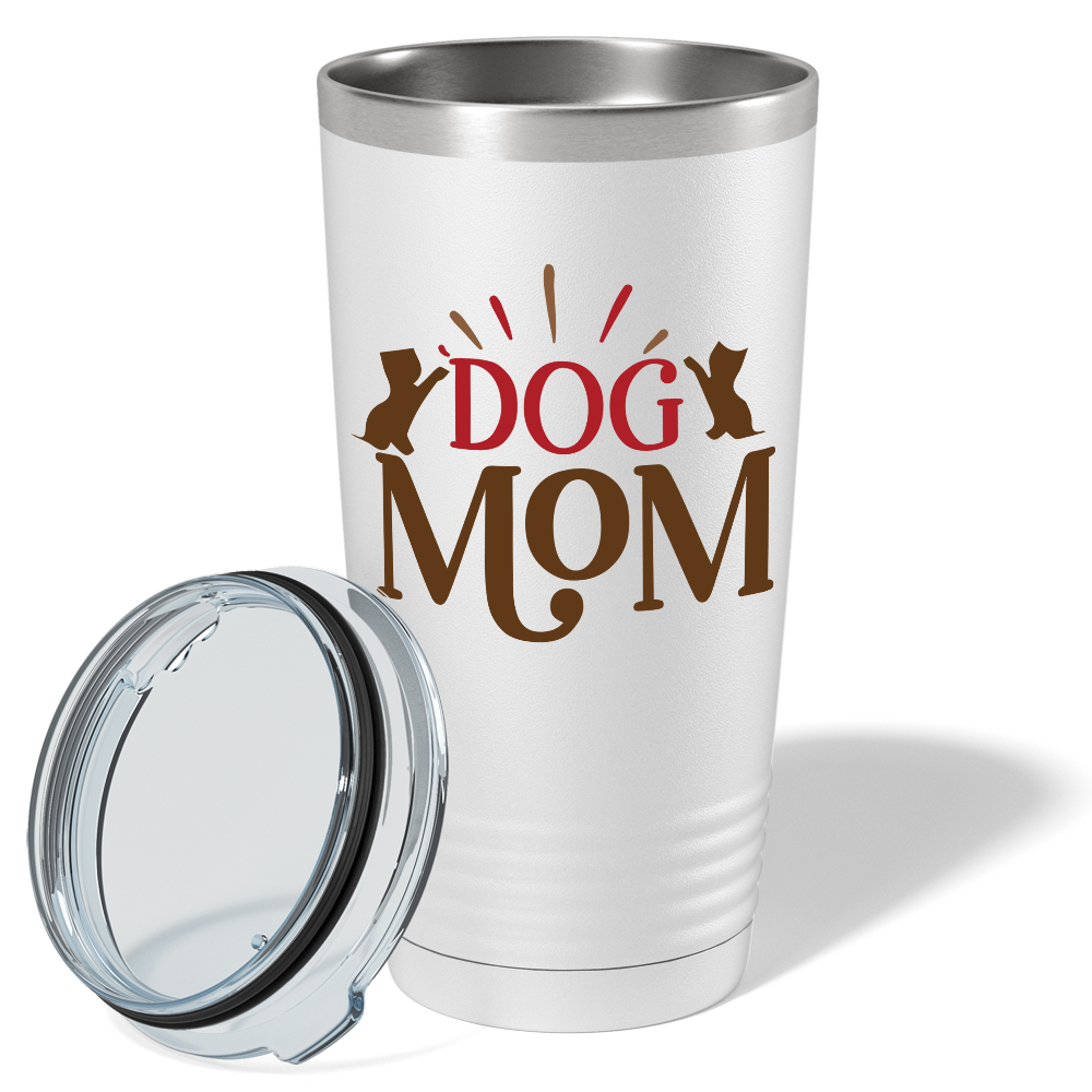 Dog Mom on White 20oz Tumbler