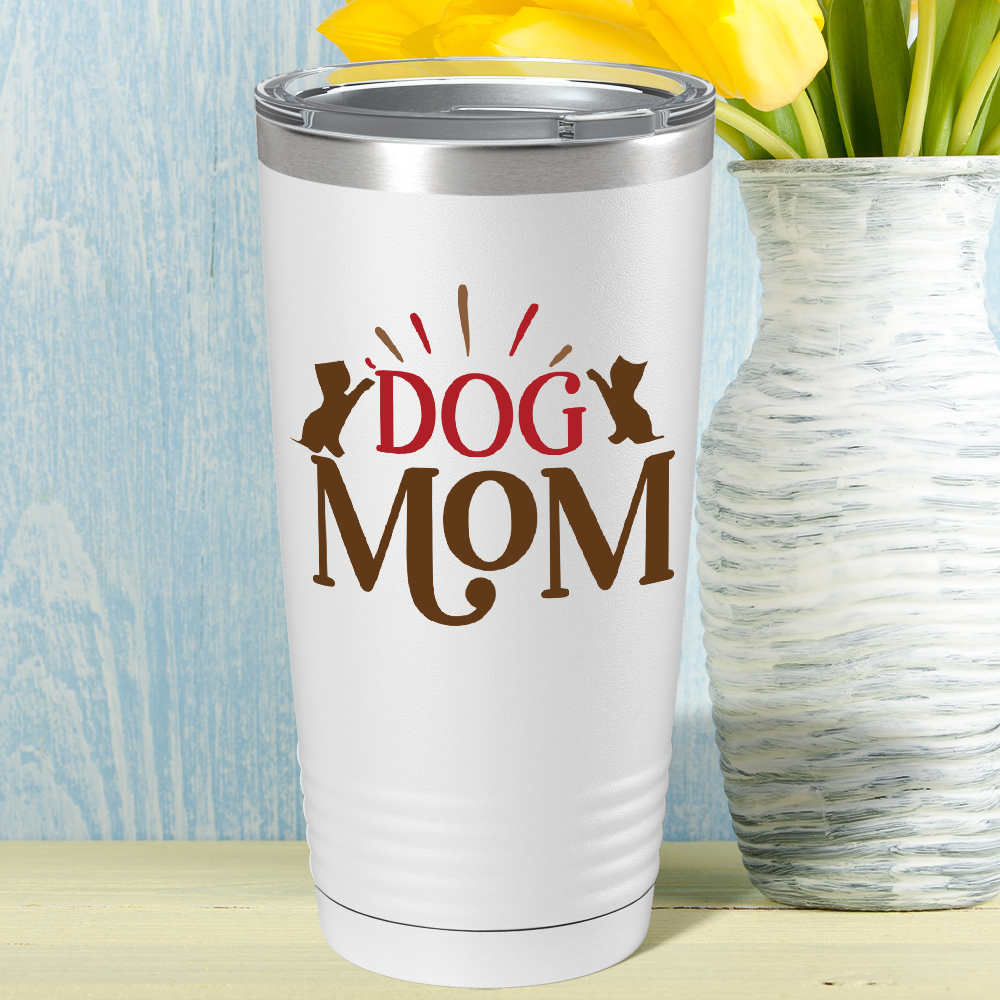 Dog Mom on White 20oz Tumbler