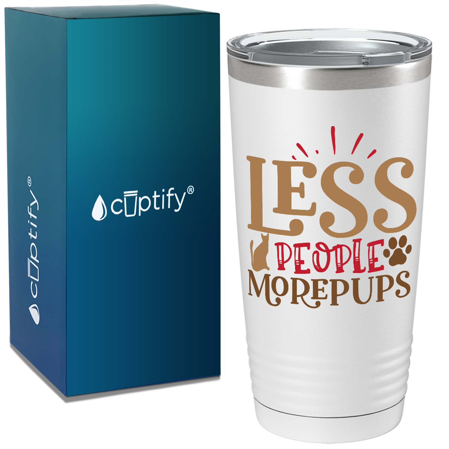 Less People More Pups on Dogs 20oz Tumbler