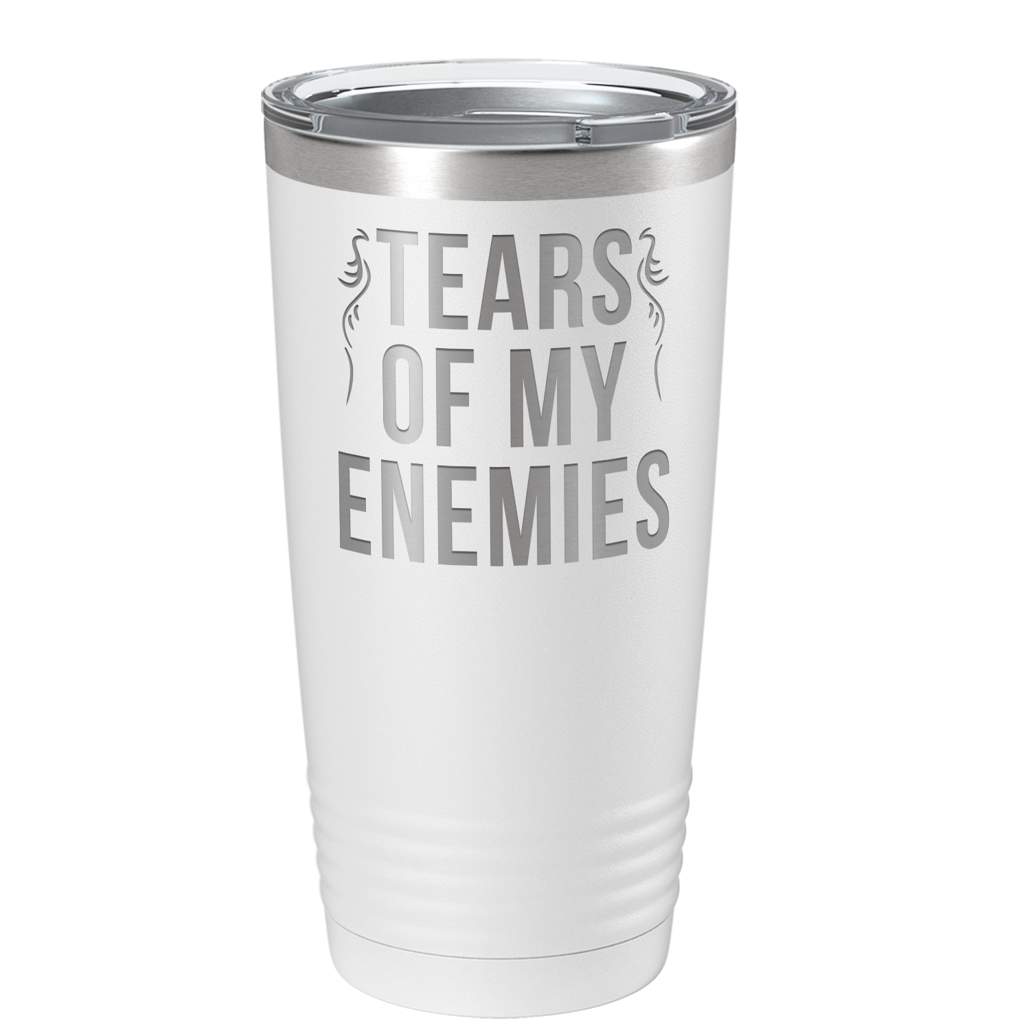 Tears of my Enemies on White 20 oz Stainless Steel Ringneck Tumbler
