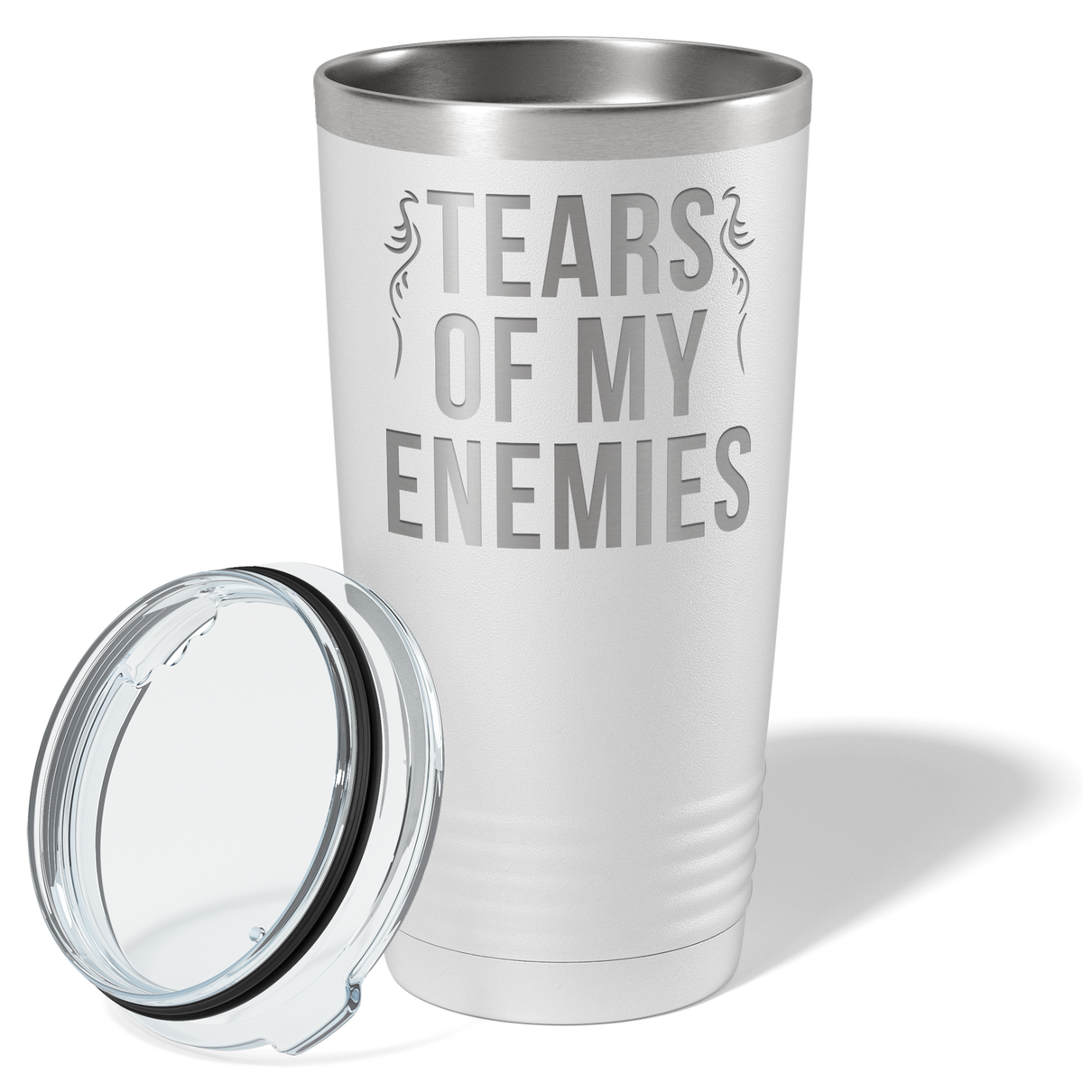 Tears of my Enemies on White 20 oz Stainless Steel Ringneck Tumbler
