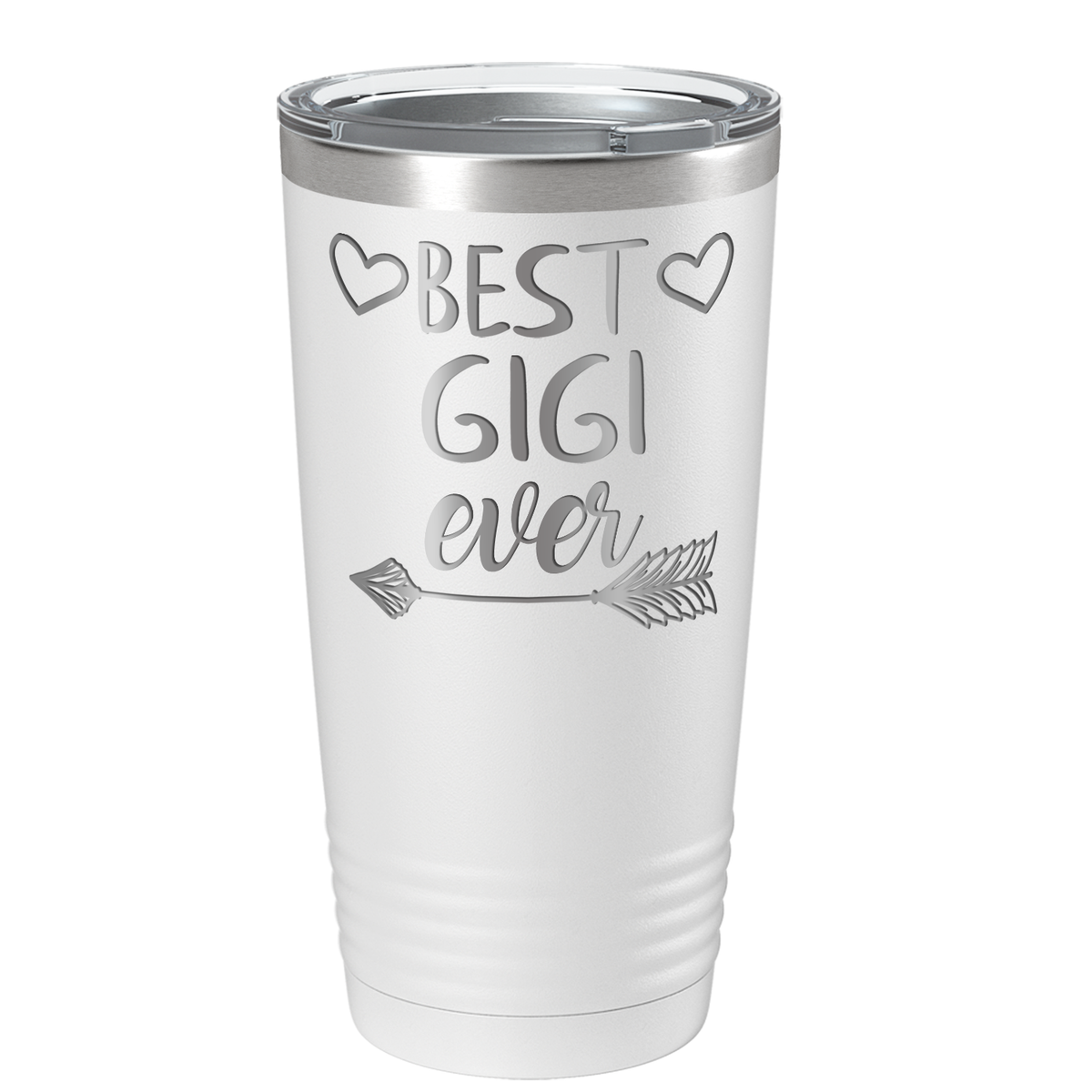 Best Gigi Ever on White 20 oz Stainless Steel Ringneck Tumbler