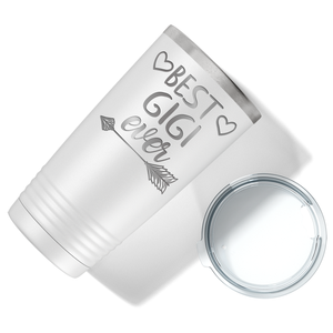 Best Gigi Ever on White 20 oz Stainless Steel Ringneck Tumbler