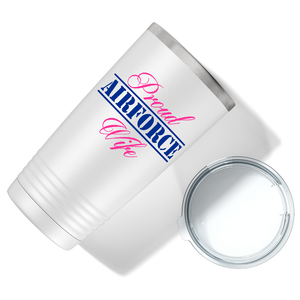 Proud Airforce Mom on White 20 oz Stainless Steel Tumbler