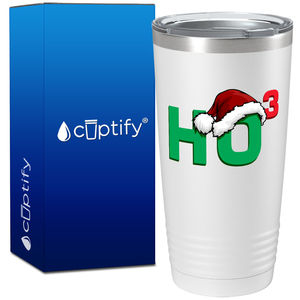 Ho Cubed with Hat on White Christmas 20oz Tumbler