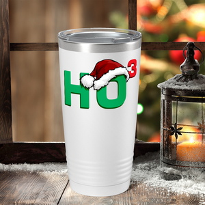 Ho Cubed with Hat on White Christmas 20oz Tumbler