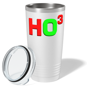 Ho Ho Ho Cubed on White Christmas 20oz Tumbler