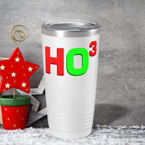 Ho Ho Ho Cubed on White Christmas 20oz Tumbler