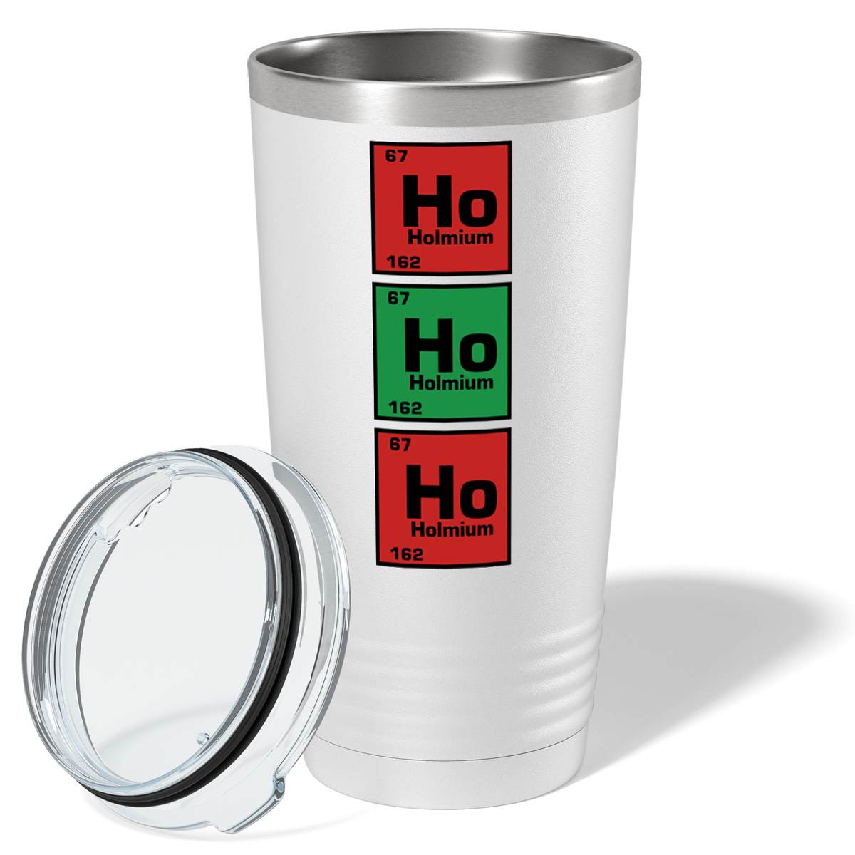 Ho Ho Ho Holmium on White Christmas 20oz Tumbler