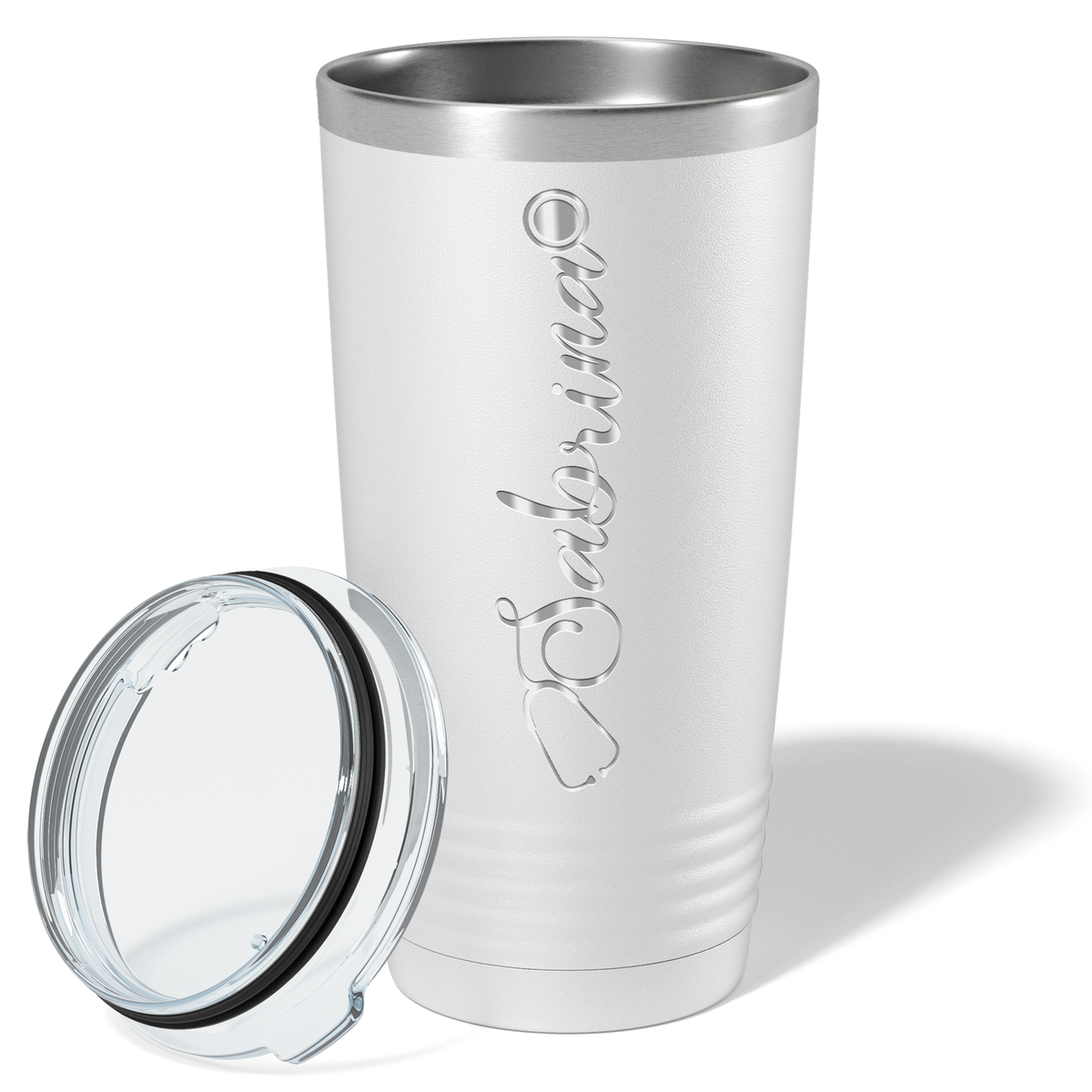 Personalized Nurse Laser Engraved 20oz Tumbler - White Matte