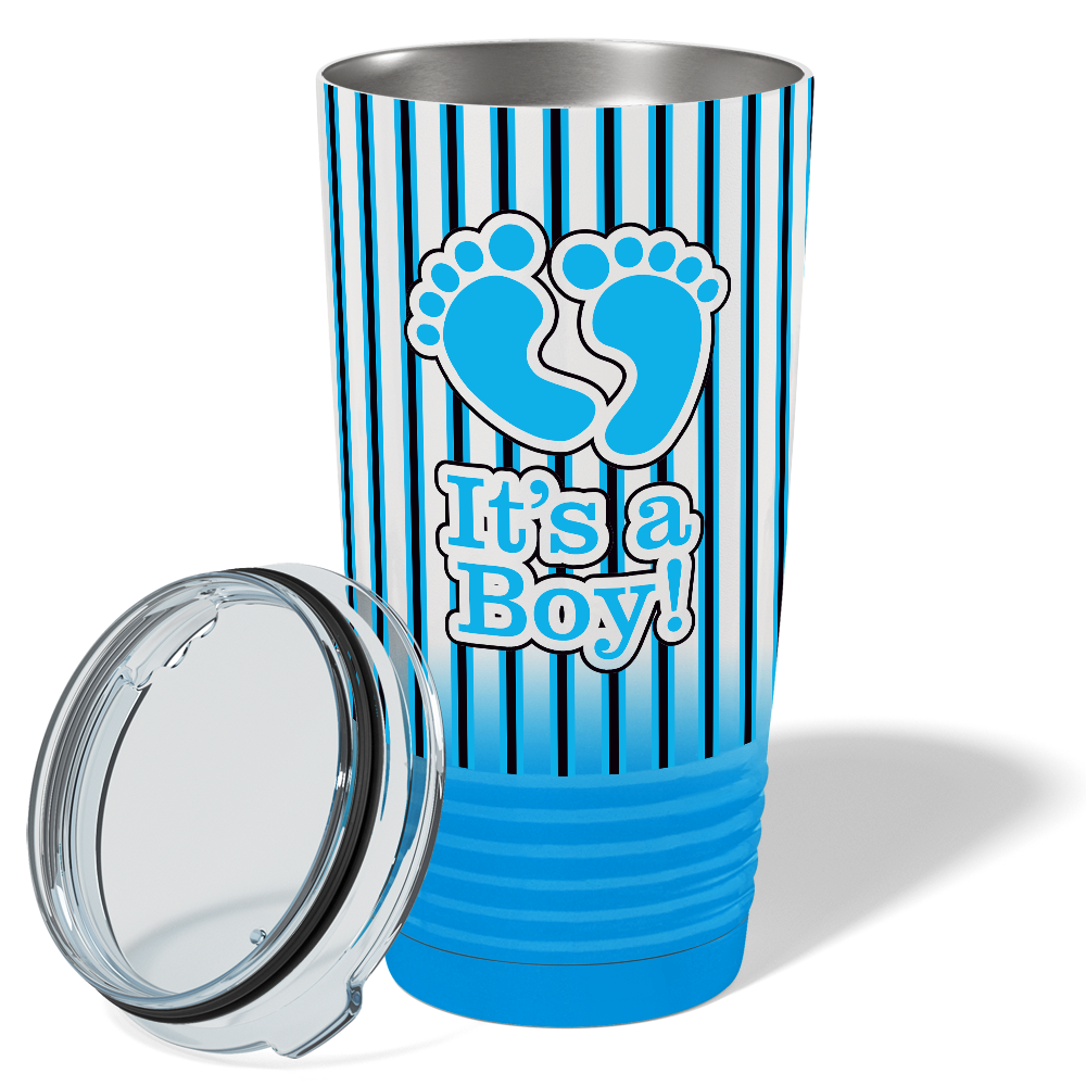 It's a Baby on White Lite Blue Ombre Wrap 20 oz 20oz Tumbler