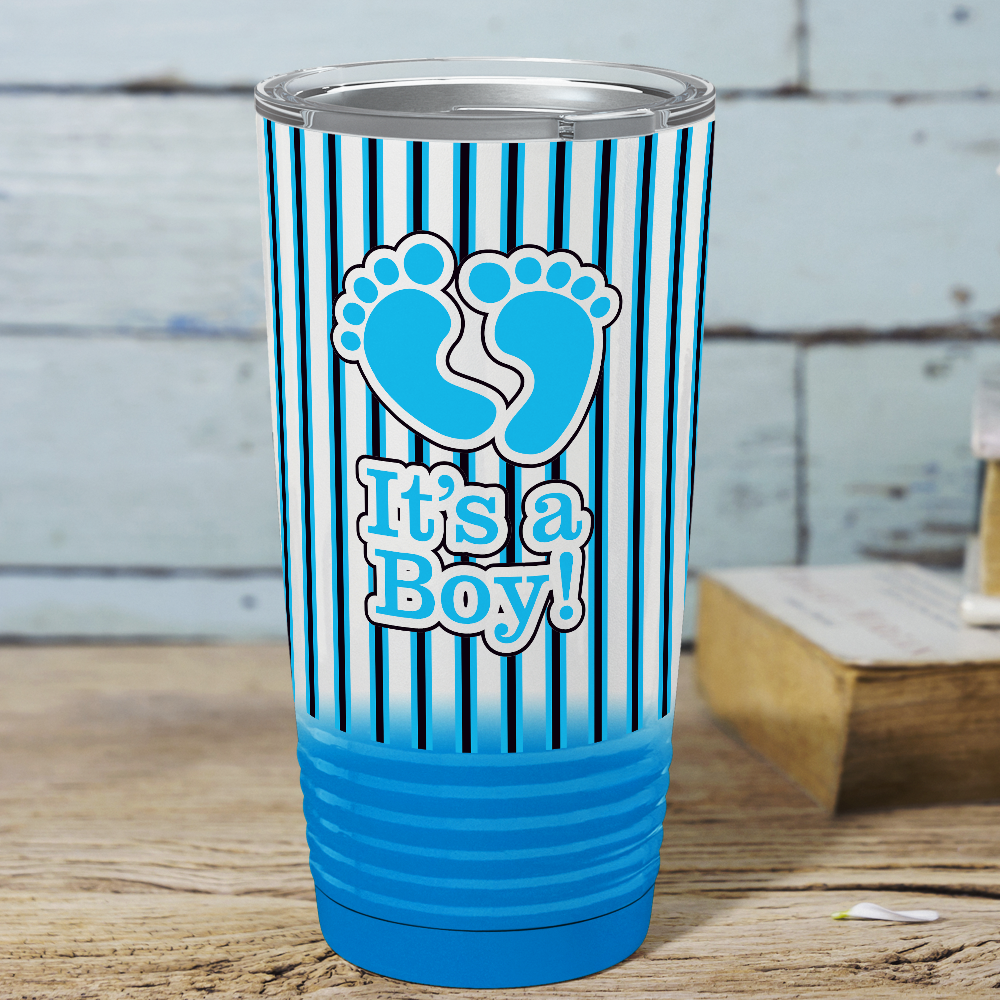 It's a Baby on White Lite Blue Ombre Wrap 20 oz 20oz Tumbler