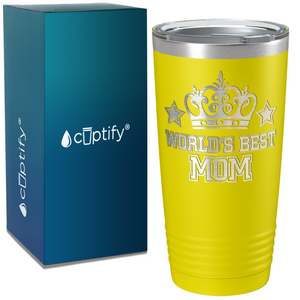 World's Best Mom with Crown on Stainless Steel Mom Tumbler