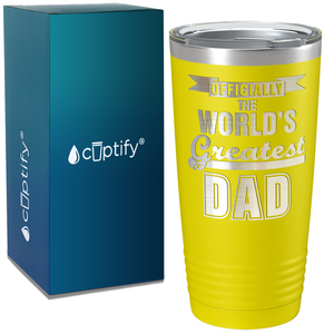 Officially the World's Greatest Dad on Stainless Steel Dad Tumbler