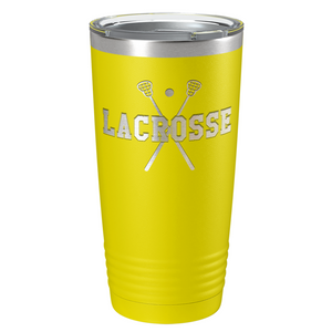 Lacrosse Sticks Laser Engraved on Stainless Steel Lacrosse Tumbler