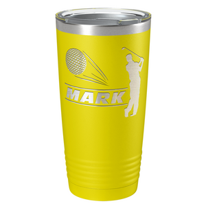 Personalized Golfer Laser Engraved on Stainless Steel Golf Tumbler