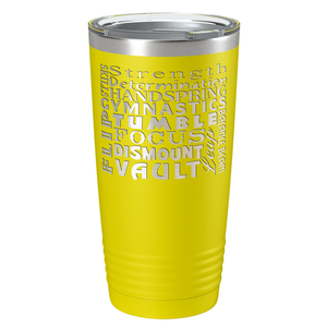 Gymnastics Strength and Focus Laser Engraved on Stainless Steel Gymnastics Tumbler