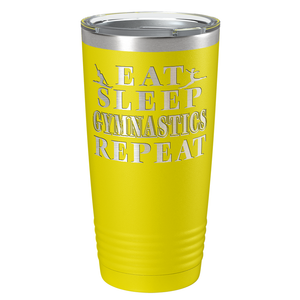 Eat Sleep Gymnastics Repeat Laser Engraved on Stainless Steel Gymnastics Tumbler