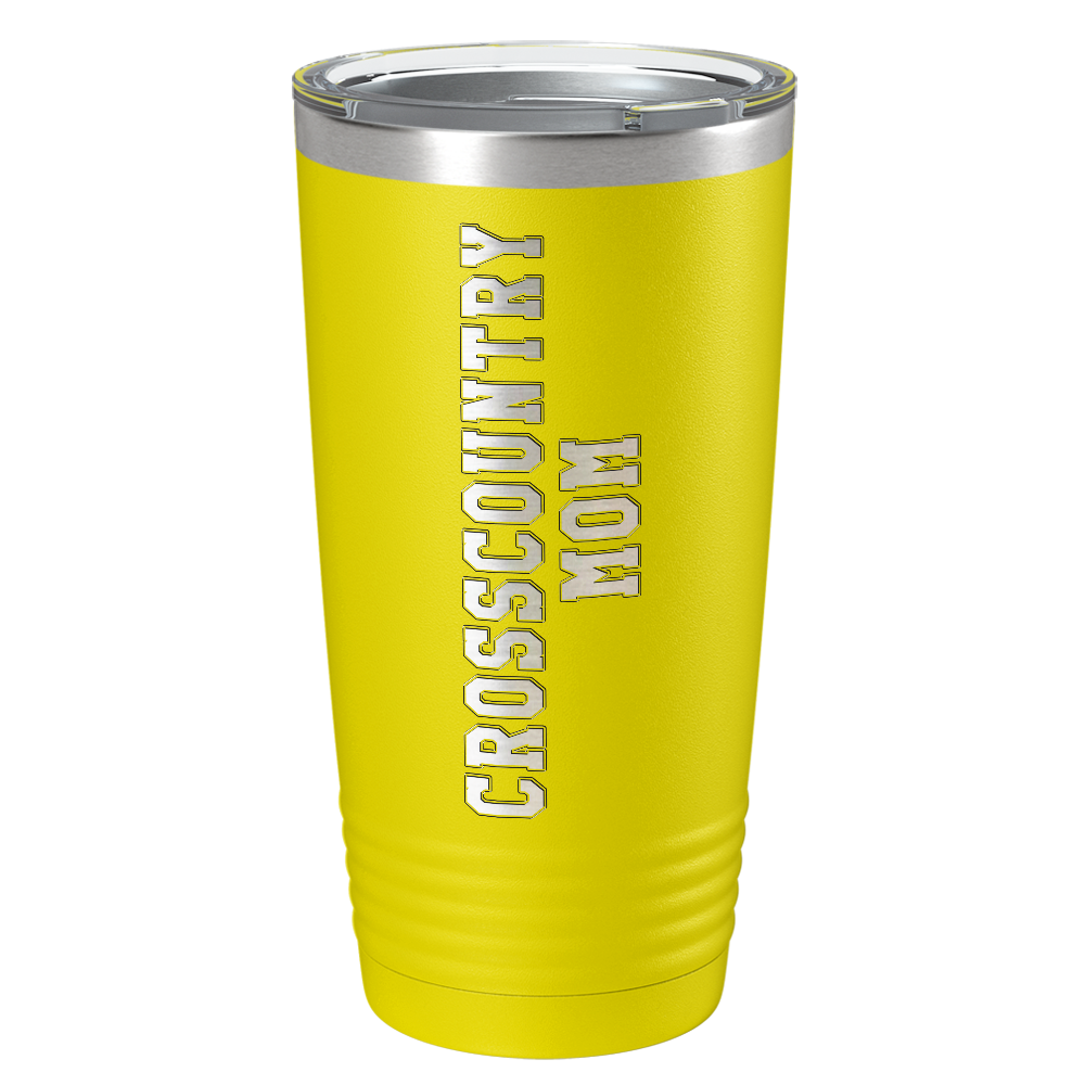Cross Country Mom Laser Engraved on Stainless Steel Cross Country Tumbler