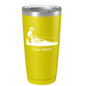 Little Boy Fishing on Stainless Steel Fishing Tumbler