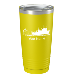 Marlin Boat Fishing on Stainless Steel Fishing Tumbler