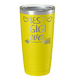 Best Gigi Ever on Yellow 20 oz Stainless Steel Ringneck Tumbler