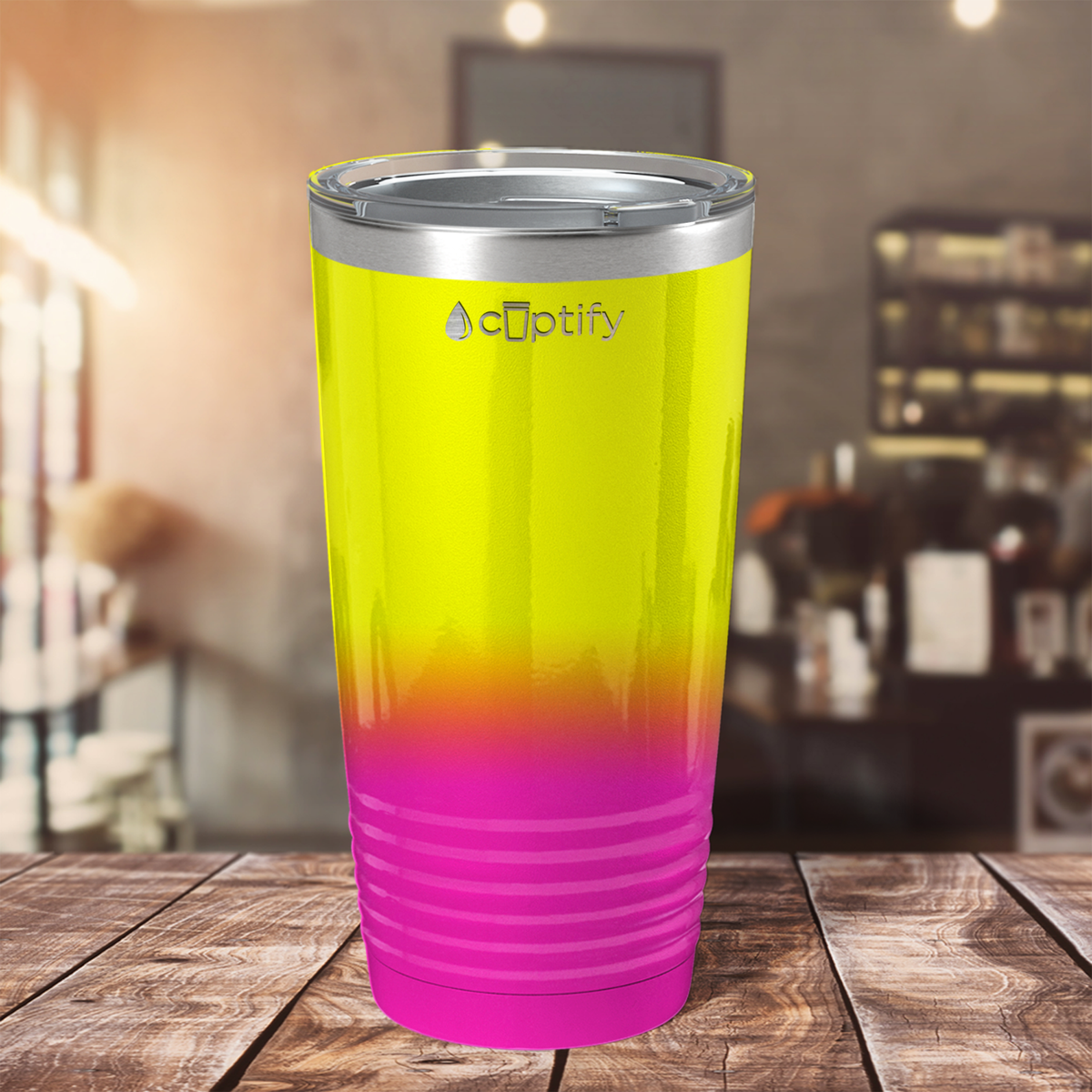 Yellow Pink Ombre 20oz Tumbler