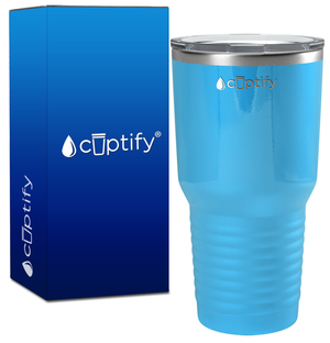 Aqua Blue Gloss 30oz Stainless Steel Tumbler