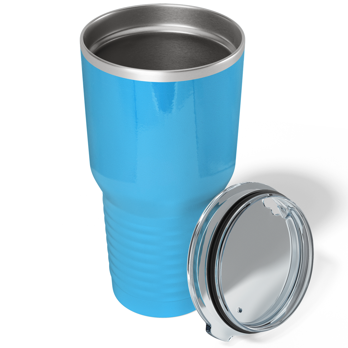 Custom Laser Engraved 30oz Aqua Blue Gloss Stainless Steel Tumbler