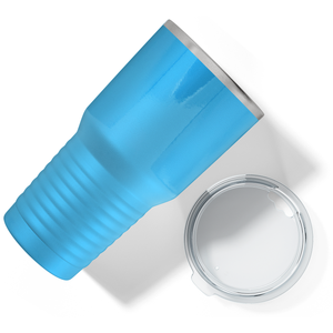 Custom Laser Engraved 30oz Aqua Blue Gloss Stainless Steel Tumbler