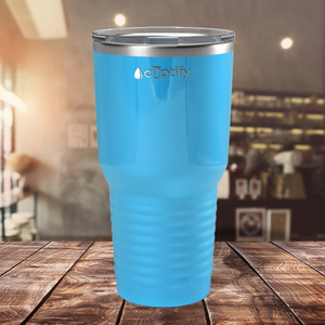 Aqua Blue Gloss 30oz Stainless Steel Tumbler
