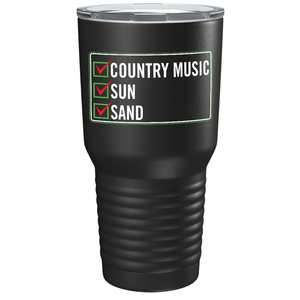 Country Music Sun Sand on Black 30 oz Stainless Steel Tumbler