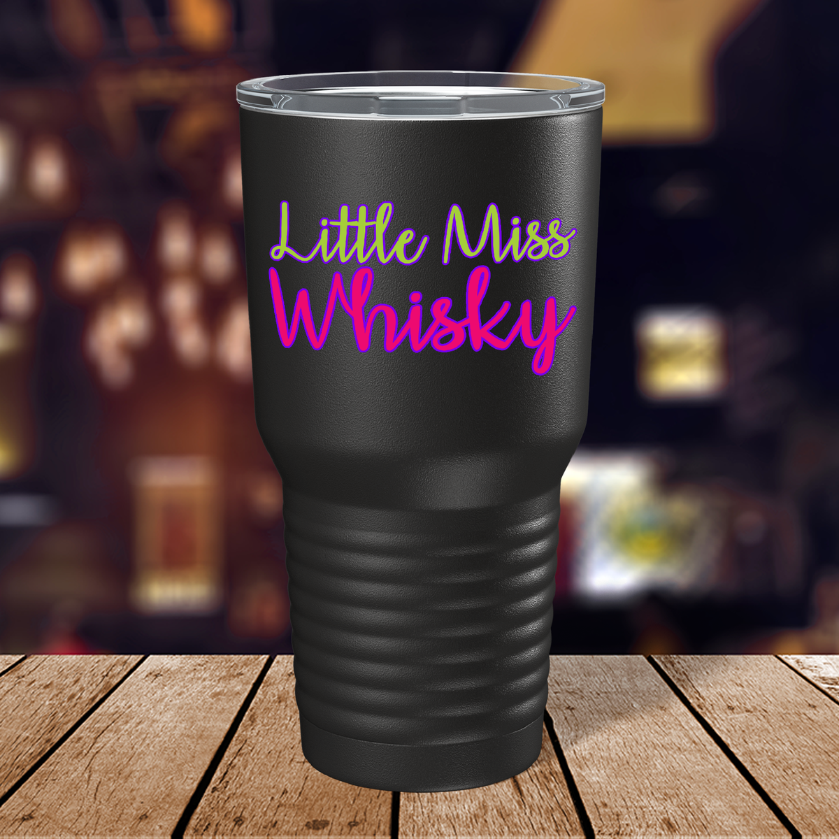 Little Miss Whiskey on Black 30 oz Stainless Steel Tumbler